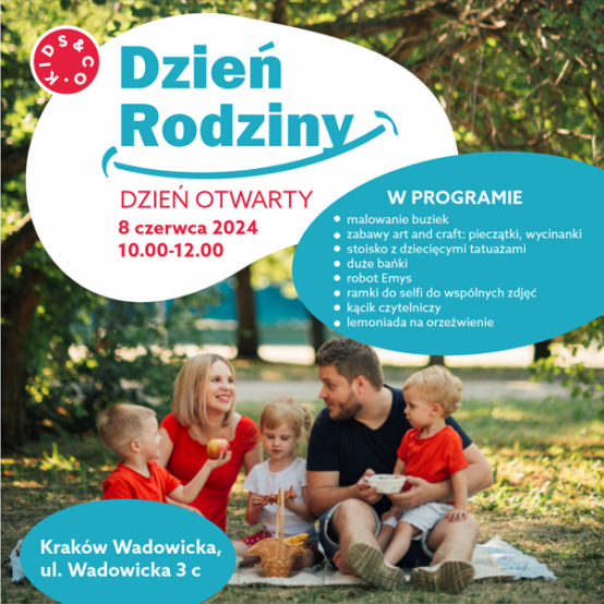 Zapraszamy na Dzień Rodziny! 8&nbsp;czerwca 2024 na terenie zielonym kompleksu Wadowicka w&nbsp;Krakowie